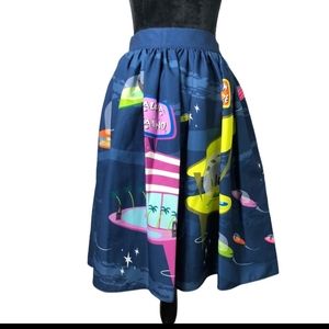 The Oblong Box Shop Denialle Von Fitch 2015 Retro Tiki in Space Pinup Skirt